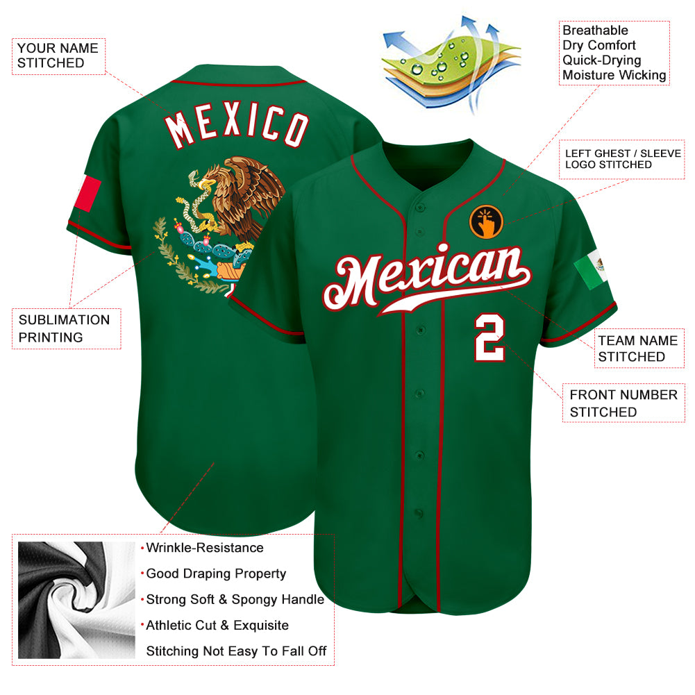 Mexico Flag Custom Personalized Name Baseball Jersey kv - Teeruto