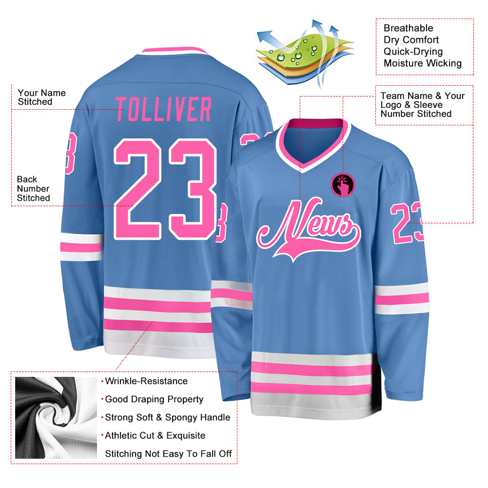 Custom Ice Blue Hockey Jersey  Hockey jersey, Jersey, Ice blue