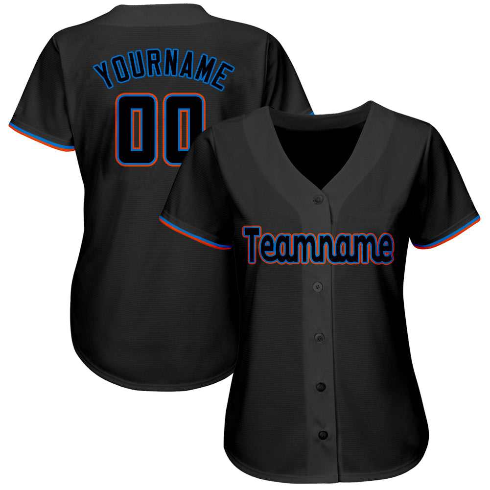 Custom Baseball Jersey Black Orange