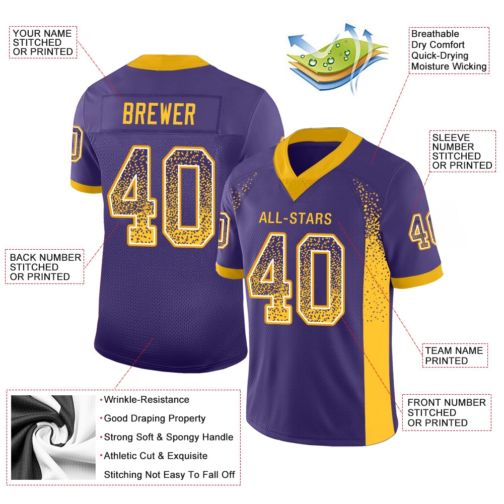 Custom Printed Sports Jersey Sublimated Apparel For Football - White Violet  Mix Pattern