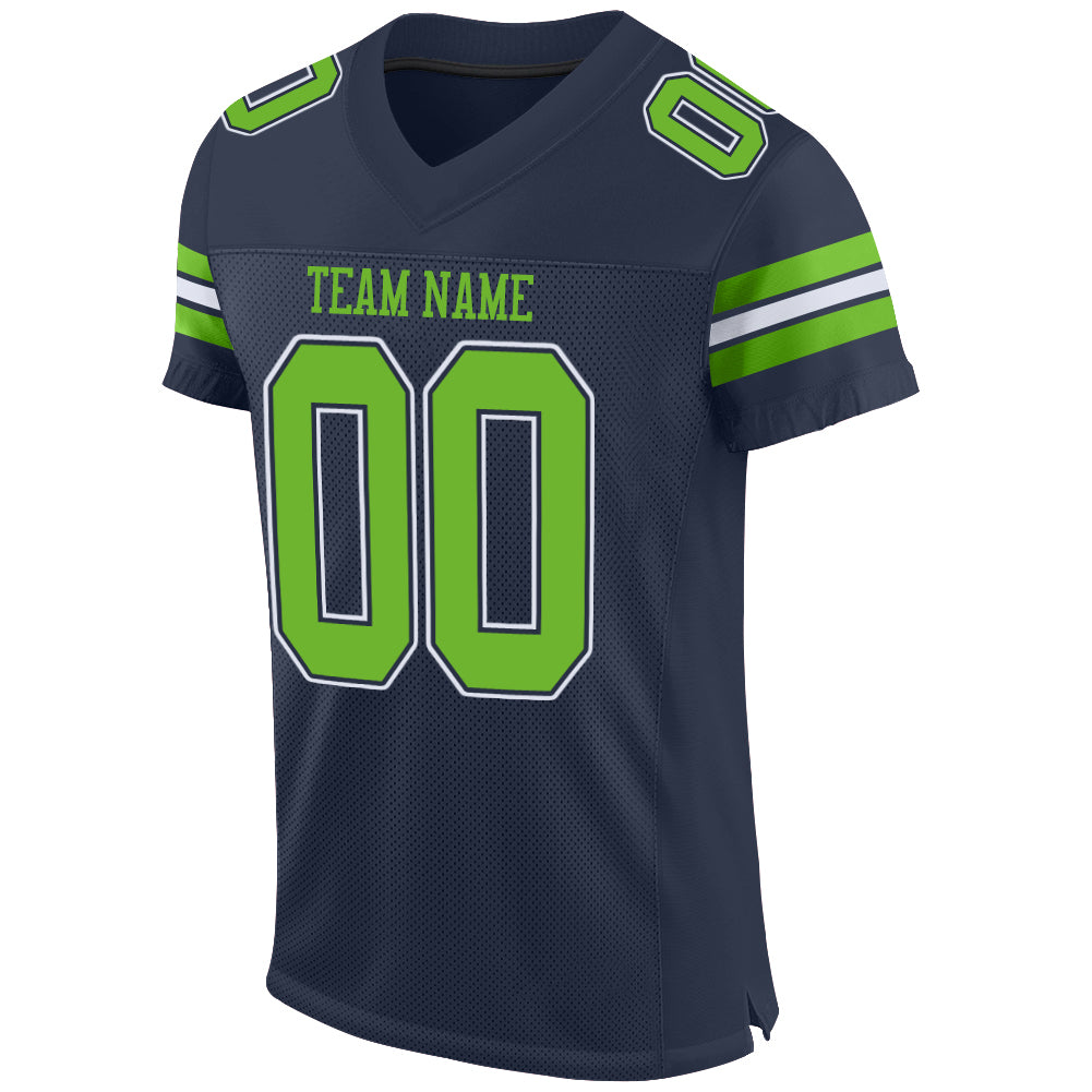 Custom Royal Neon Green-White Mesh Authentic Football Jersey Discount