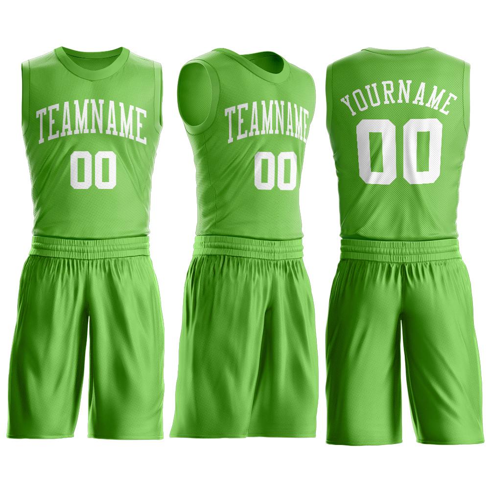 Power Rich Sports Inc Custom Men's Basketball Practice Jersey with Matching Shorts Neon Green / M