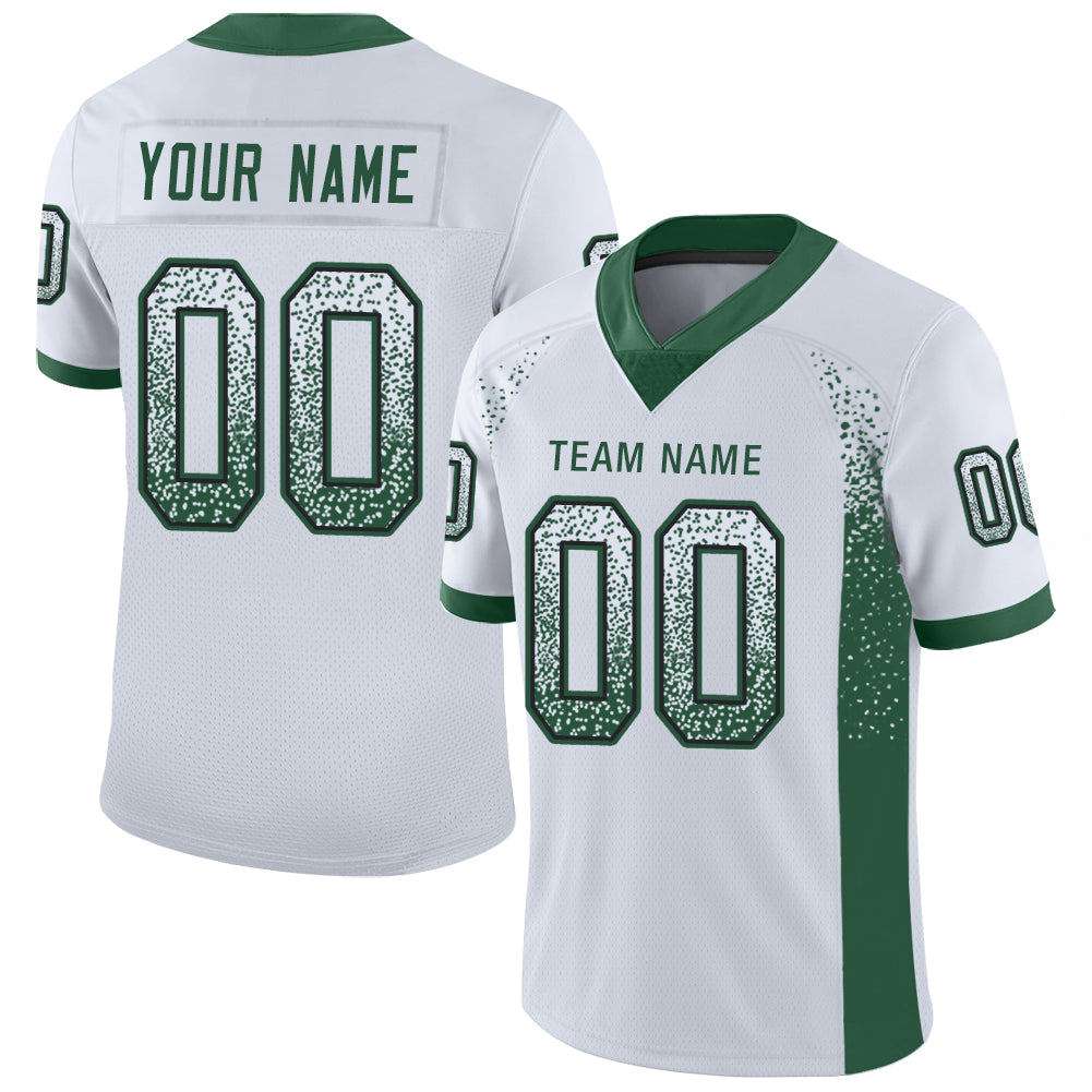 Custom Black Gotham Green-White Mesh Authentic Football Jersey