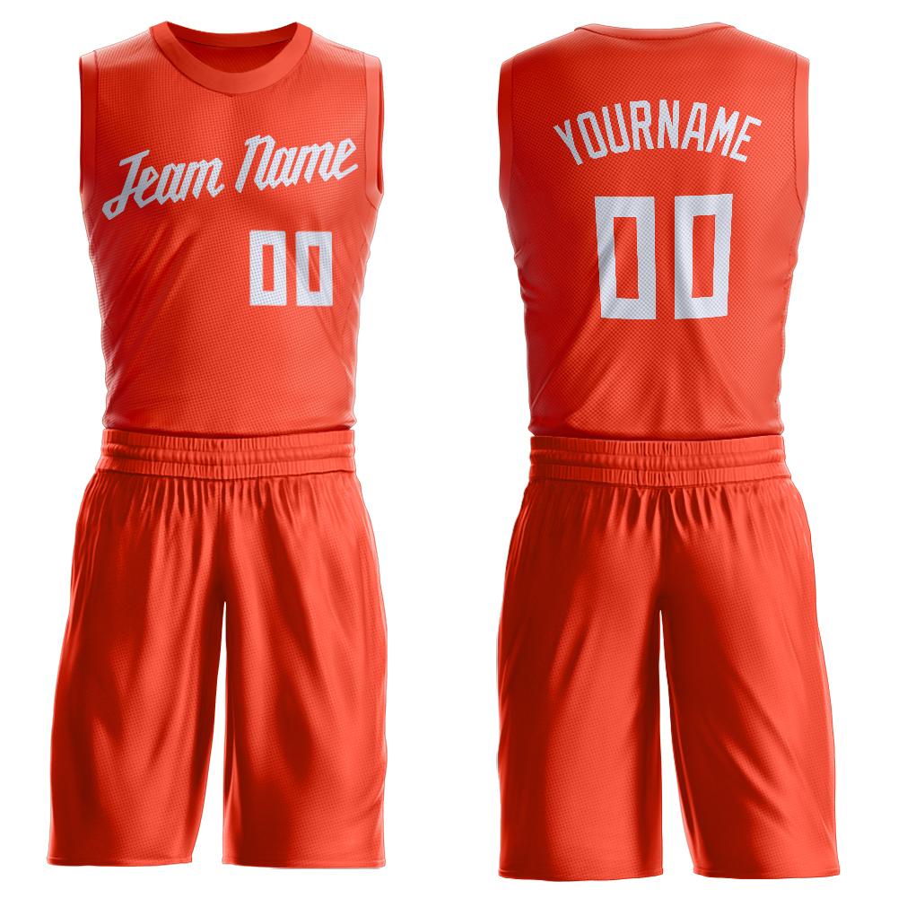 Custom Team Basketball Orange Jersey White
