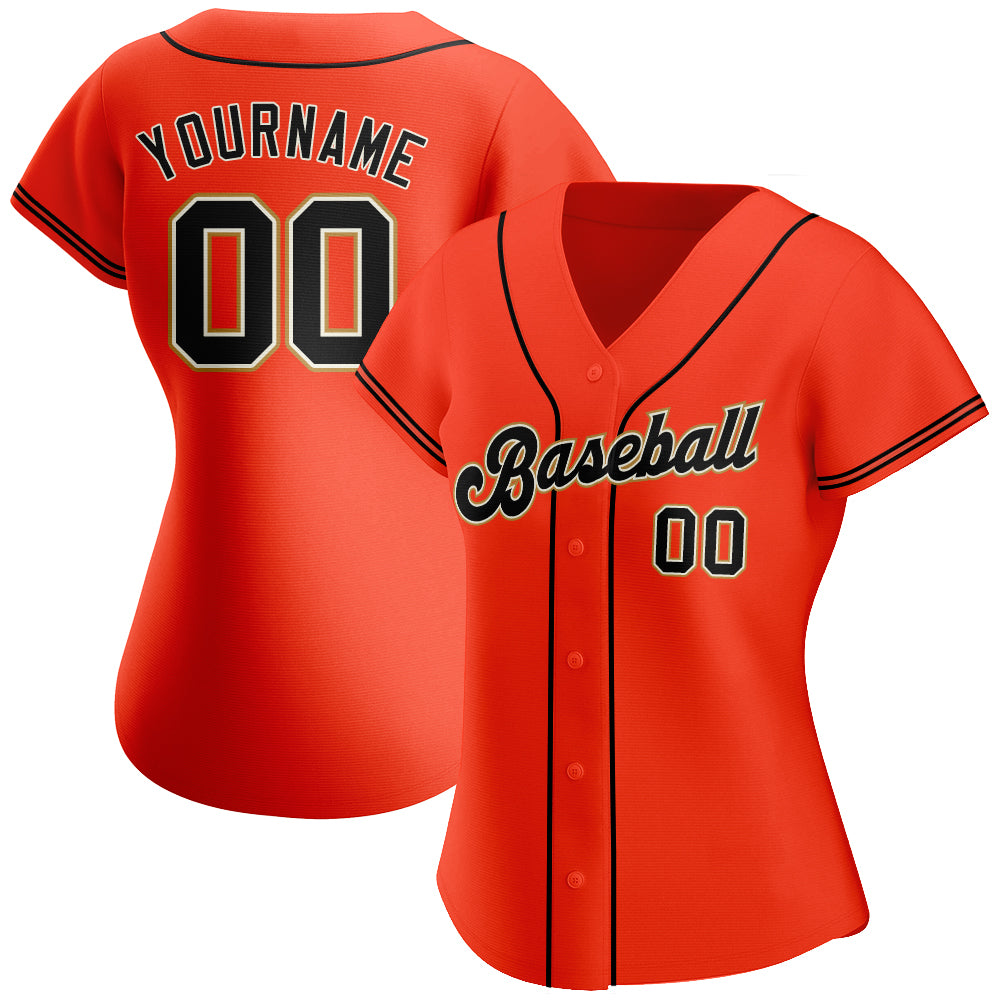 Sale Build Orange Baseball Authentic Cream Jersey Black – CustomJerseysPro