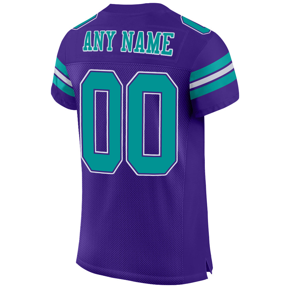 Cheap Custom Purple White-Kelly Green Mesh Authentic Football