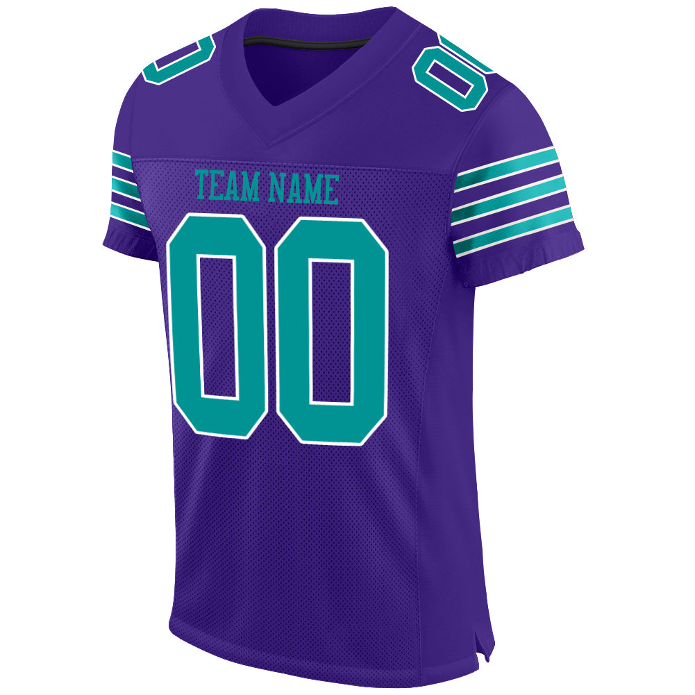 Custom Purple Light Blue-Pink Mesh Authentic Football Jersey