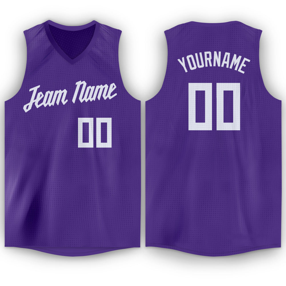 Custom Basketball Jerseys Purple & White Home and Away Old 