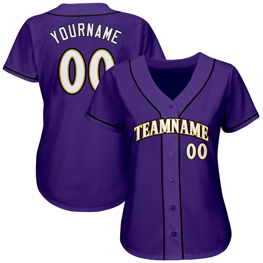 Purple and store yellow baseball jersey