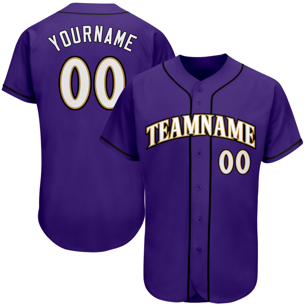 Sale Build White Baseball Authentic Gold Jersey Purple – CustomJerseysPro