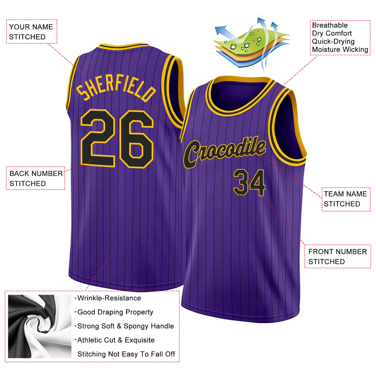 Custom Purple Purple-Old Gold Authentic Throwback Basketball Jersey