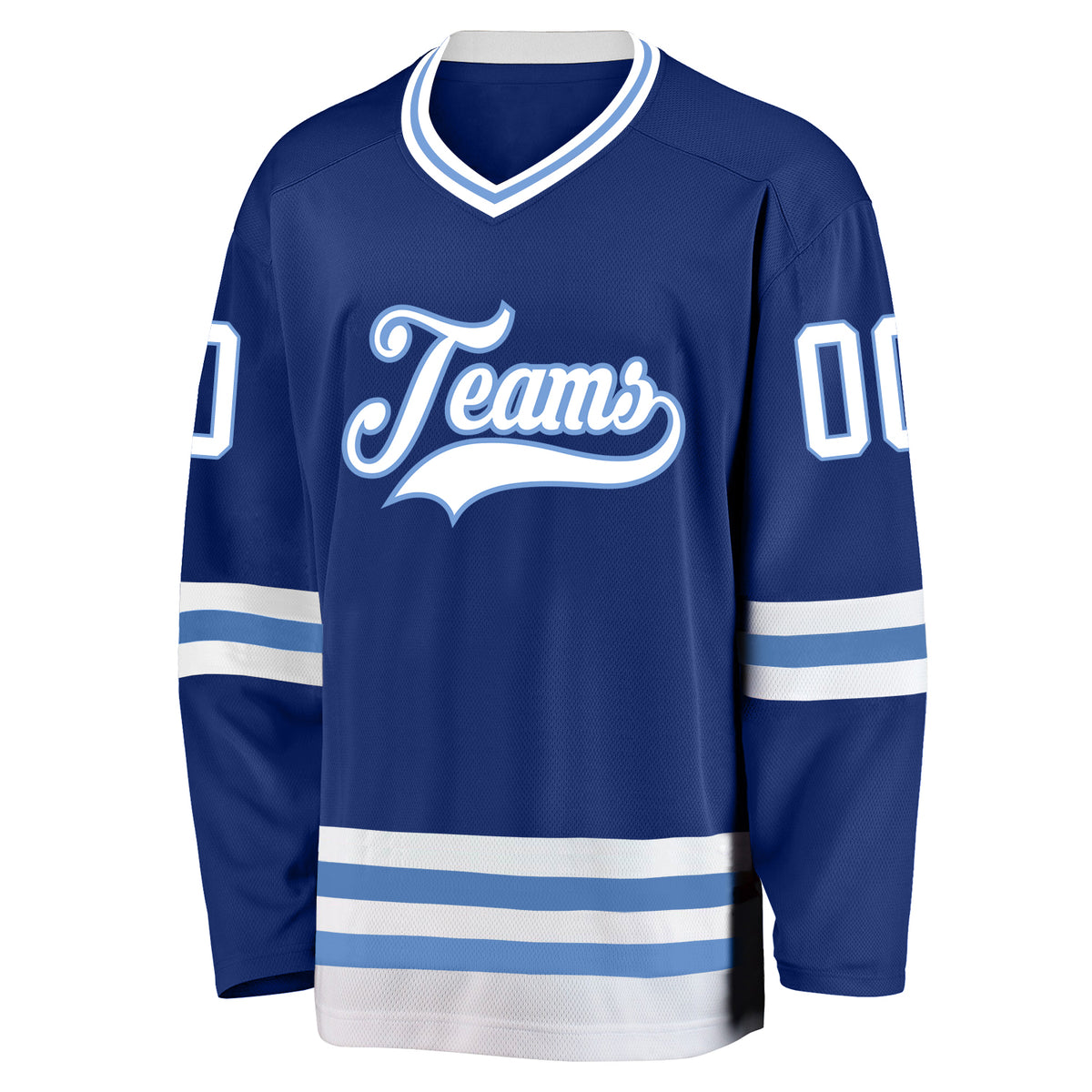 Custom Royal White-Light Blue Hockey Jersey - Personalized Name, Number,  Team Logo