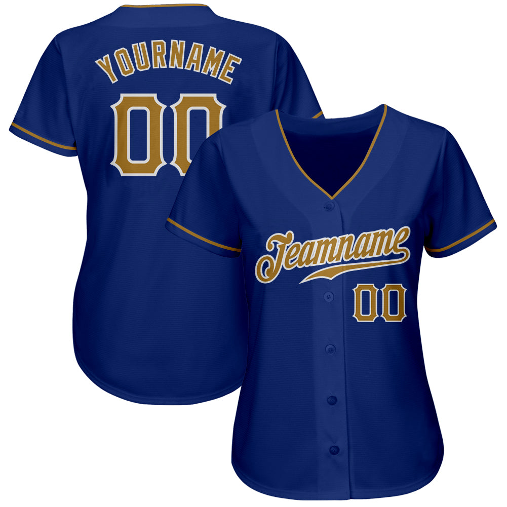 Custom Royal Old Gold-White Authentic Baseball Jersey Discount