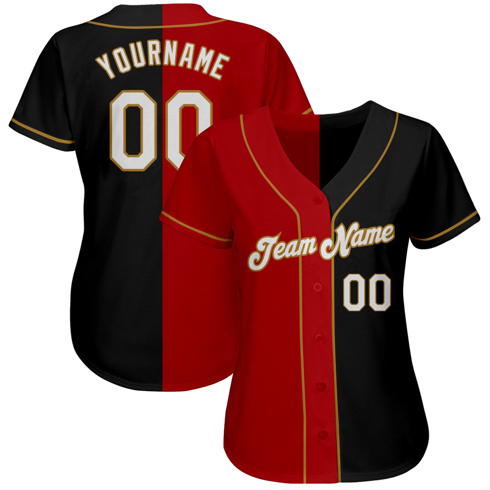 Custom Team Old Gold Baseball Authentic Black Jersey Black