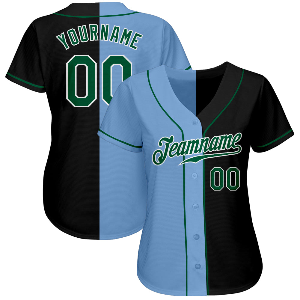 Custom Sky Blue Kelly Green-White Authentic Baseball Jersey Discount