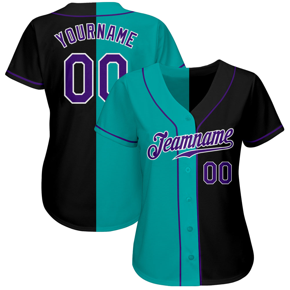 Black and cheap purple baseball jersey