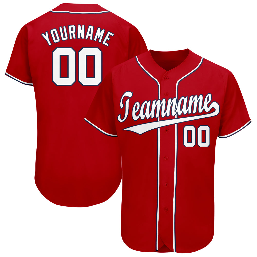 Sale Build Navy Baseball Authentic Red Jersey Red – CustomJerseysPro