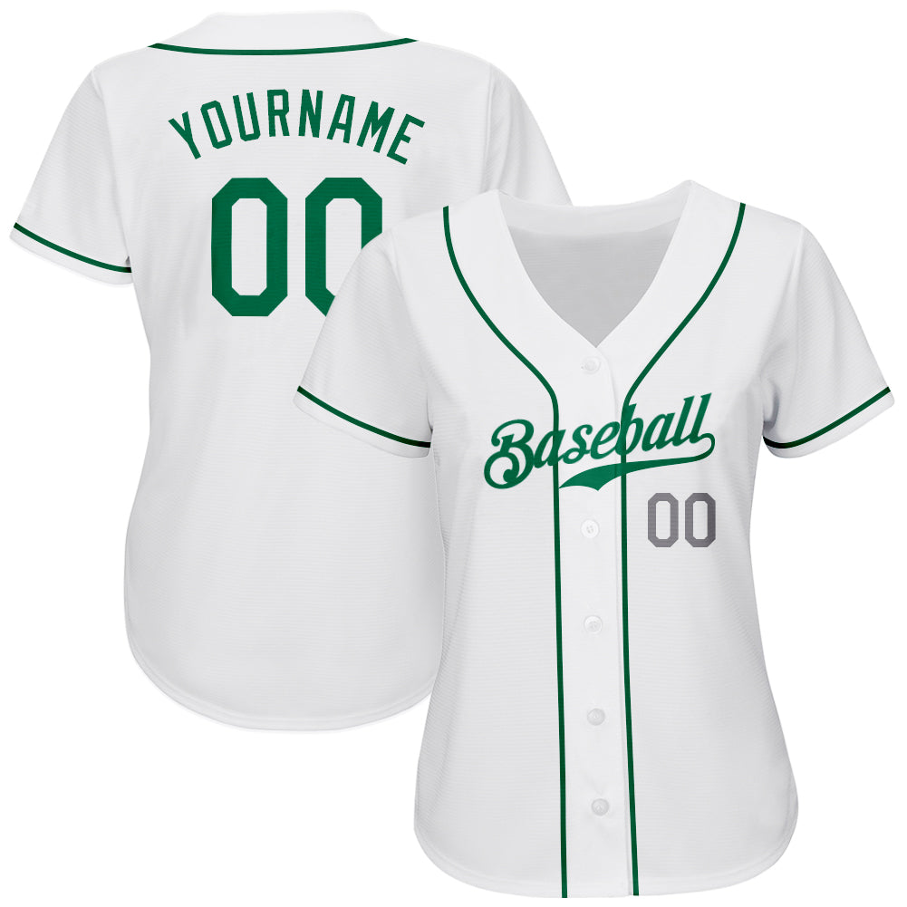 Personalized Los Angeles Dodgers White Green Light Baseball Jersey - Kaiteez