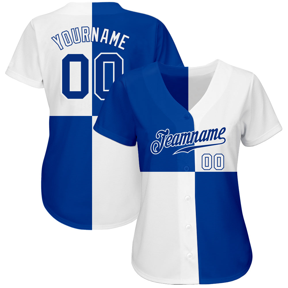 Custom White Royal Authentic Baseball Jersey Discount