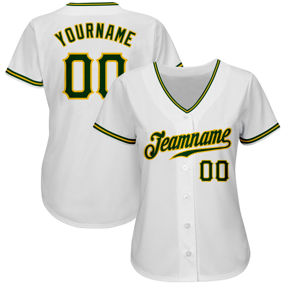 Sale Build White Baseball Authentic Green Jersey Gold – CustomJerseysPro