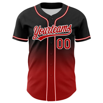 Custom Black Red-White 3D Pattern Halloween Skull Authentic Baseball Jersey