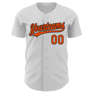 Custom White Orange-Black 3D Halloween Authentic Baseball Jersey