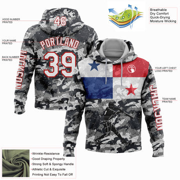 Custom Stitched Camo White-Red 3D Panama Panamanian Flag Sports Pullover Sweatshirt Salute To Service Hoodie