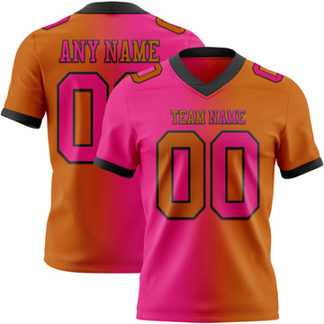 Custom Texas Orange Hot Pink-Black Mesh Authentic Gradient Fashion Football Jersey