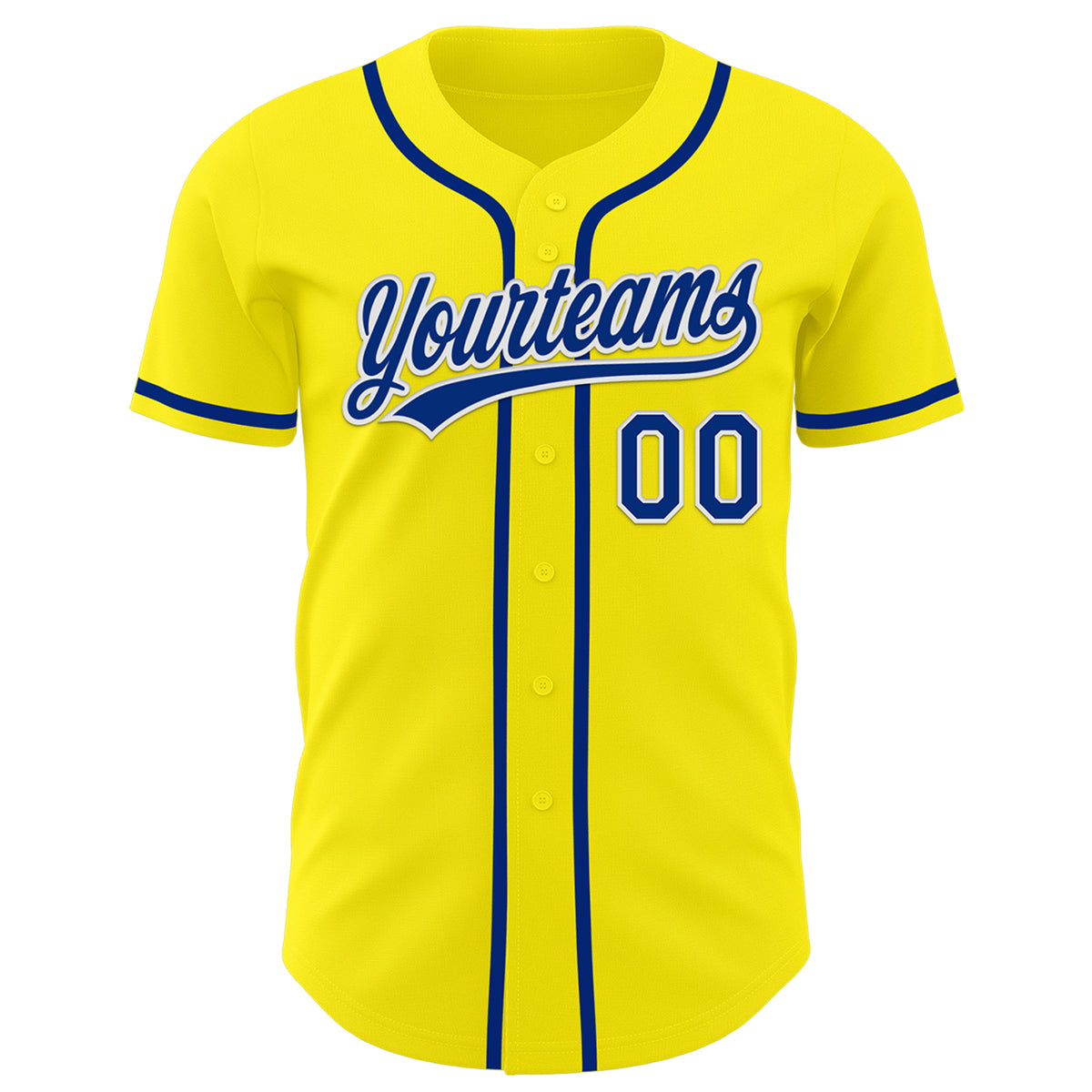 Custom Light Yellow Royal-White Authentic Baseball Jersey Discount