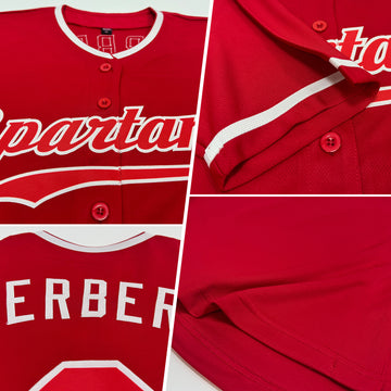 Custom Red Red-White Authentic Baseball Jersey