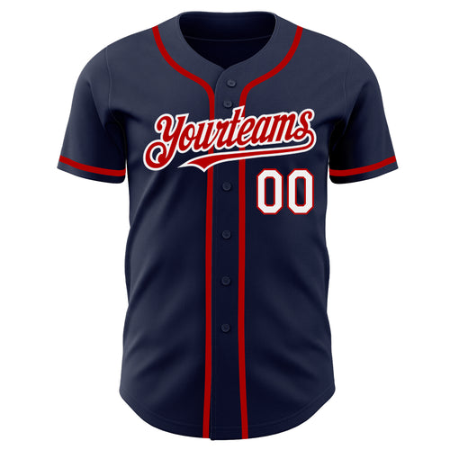 Sale Build Red Baseball Authentic Navy Jersey White – CustomJerseysPro