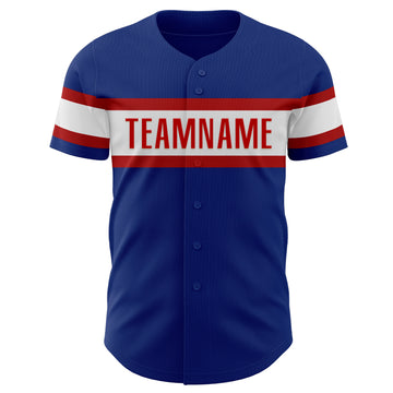 Custom Royal White-Red Authentic Baseball Jersey