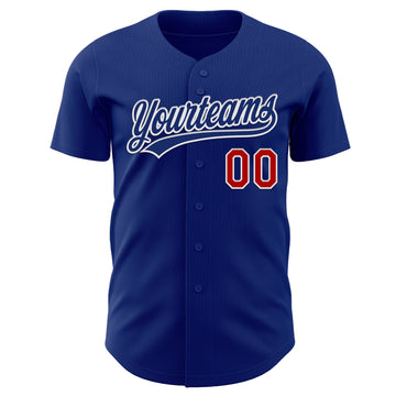 Custom Royal Red-White Authentic Baseball Jersey