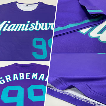 Custom Purple Teal-White Performance T-Shirt