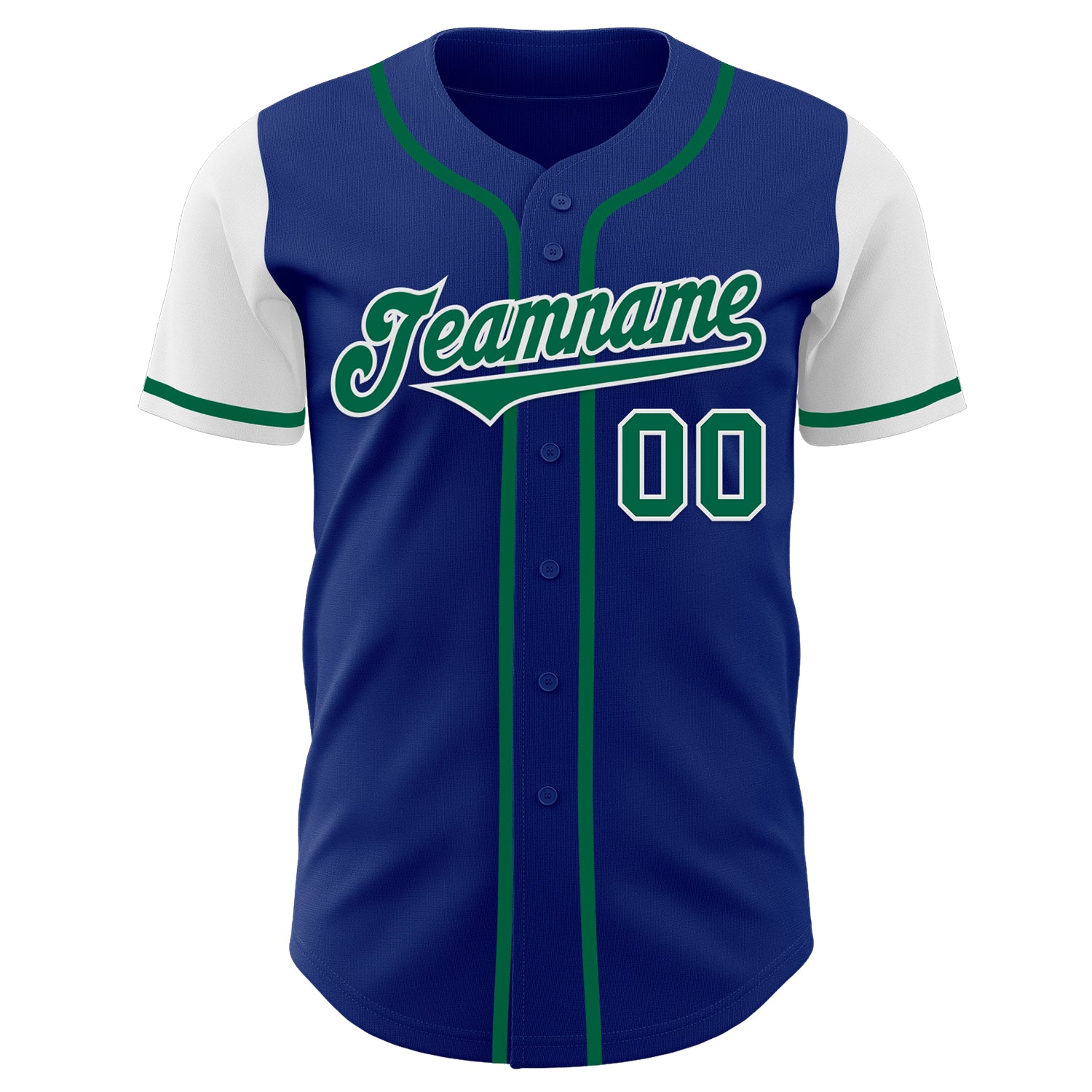 Custom Royal Kelly Green-White Authentic Two Tone Baseball Jersey Discount