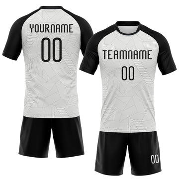 Custom White Black Abstract Line Sublimation Volleyball Uniform Jersey