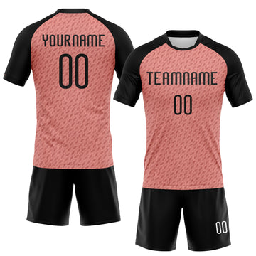 Custom Light Pink Black-White Geometric Shape Sublimation Volleyball Uniform Jersey