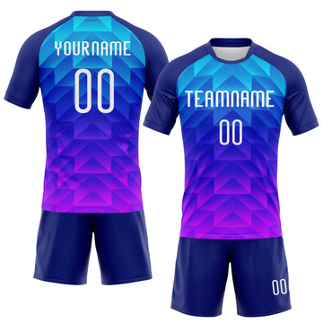 Custom Royal White-Pink Geometric Shape Sublimation Volleyball Uniform Jersey