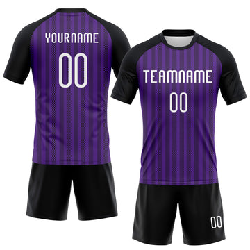 Custom Purple White-Black Lines Sublimation Volleyball Uniform Jersey