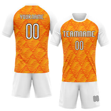 Custom Orange White-Black Lines And Dots Sublimation Volleyball Uniform Jersey