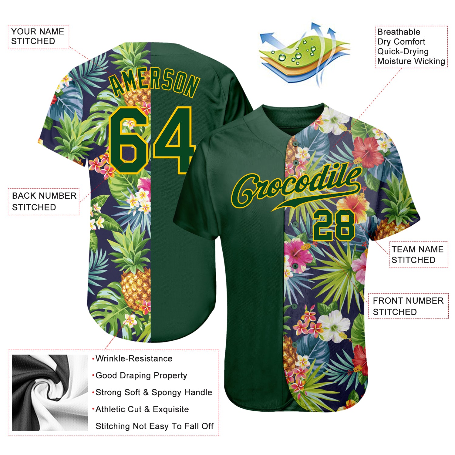 Custom Neon Green Brown-Gold 3D Pattern Design Authentic St. Patrick's Day Baseball Jersey Women's Size:XL