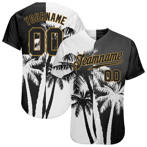 Custom White Royal 3D Pattern Design Beach Hawaii Palm Trees and Flowers Authentic Baseball Jersey Youth Size:L