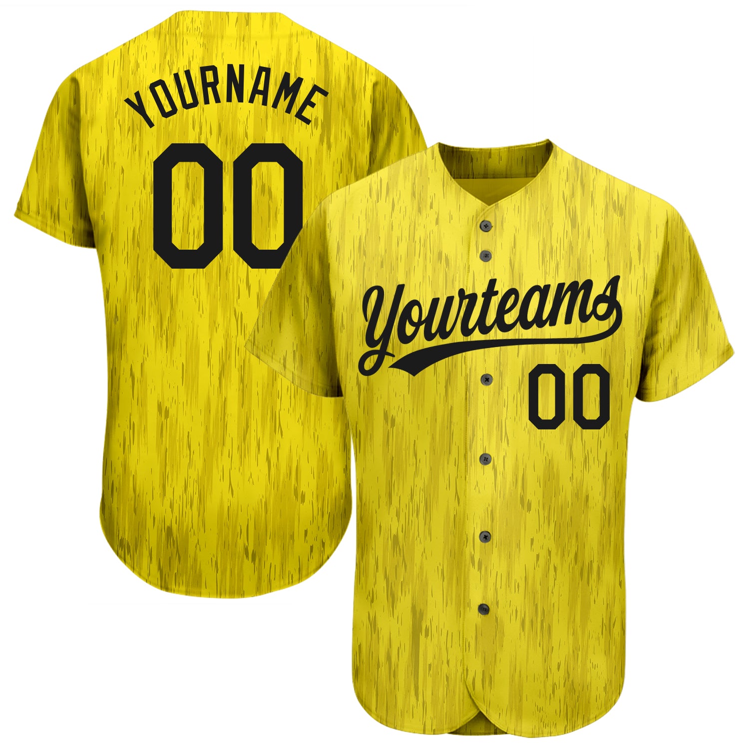 Custom Gold Gold-Black 3D Pattern Design Authentic Baseball Jersey