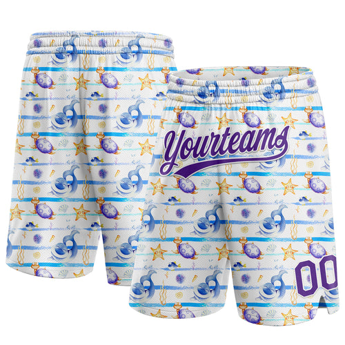 Cheap Custom Teal White-Purple Authentic Basketball Shorts Free Shipping –  CustomJerseysPro