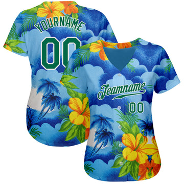 Philadelphia Phillies Green Leaf Hibiscus Flower Pattern Hawaiian