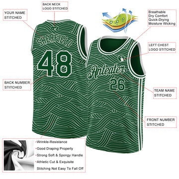 Cheap Custom Green White-Gold Round Neck Sublimation Basketball Suit Jersey  Free Shipping – CustomJerseysPro