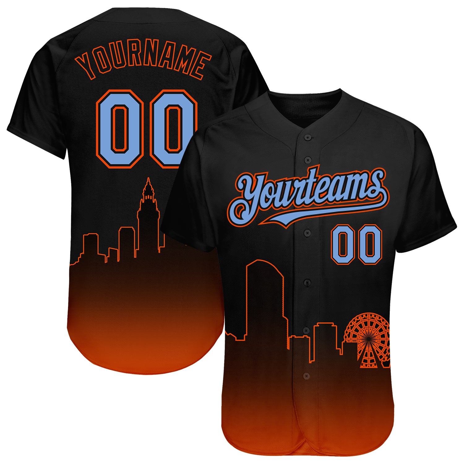 Custom Baseball Jersey Black Orange-Gray 3D San Francisco City Edition Fade Fashion Authentic Men's Size:3XL