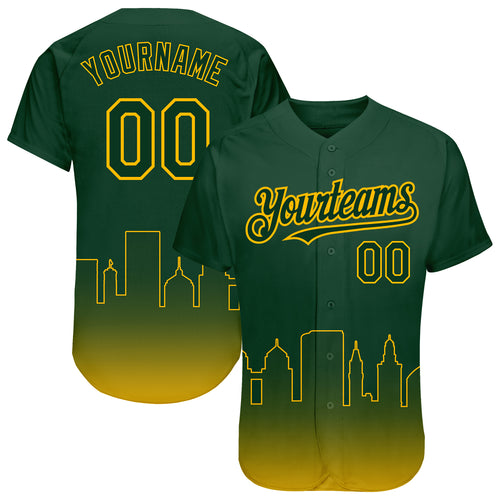 Cheap Custom Green Gold 3D Oakland City Edition Fade Fasion Authentic Baseball  Jersey Free Shipping – CustomJerseysPro