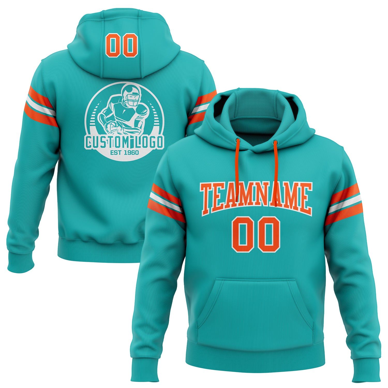 Miami Dolphins NFL Football Team Logo Pullover Hoodie Hoody Sweatshirt -  Aqua