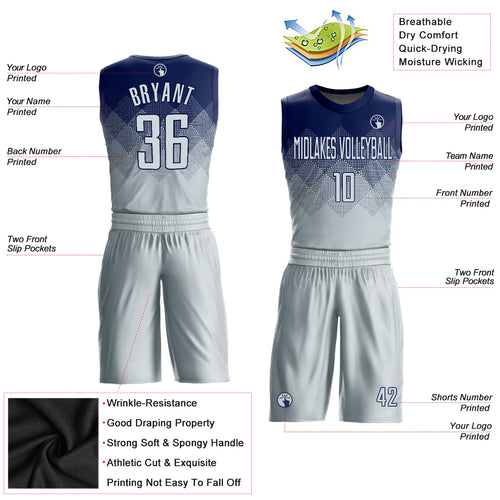 Cheap Custom Navy Electric Blue-White Round Neck Sublimation Basketball  Suit Jersey Free Shipping – CustomJerseysPro